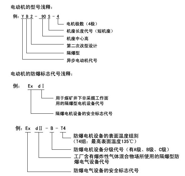 防爆電機(jī)型號(hào)解析圖